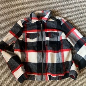 Torrid Cropped Bomber Jacket Black Red Size 00